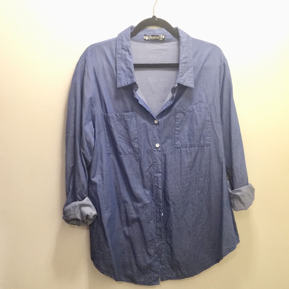 OVERSIZED and fabulous Chambray boyfriend shirt J. Crew style